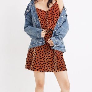 Madewell Velvet Circle Mini Skirt Leopard Dot - 4